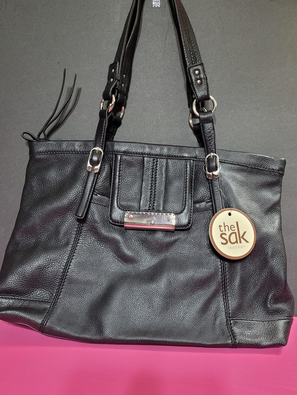 The Sak Black Leather Shoulder Tote NWT (1409)